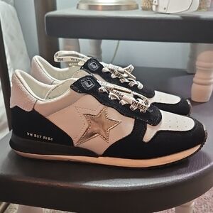 Vintage Havana Black and White Sneakers with Star